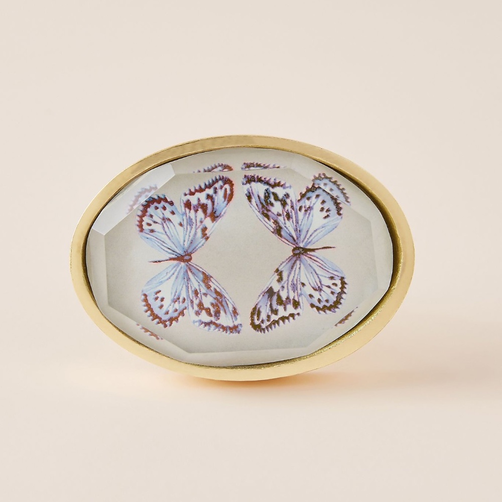 ANTHROPOLOGIE Aria Butterfly Knob set of 2 NWT - Picture 2 of 6
